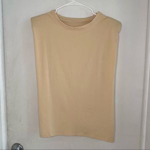 Tan Shoulder Pad Top